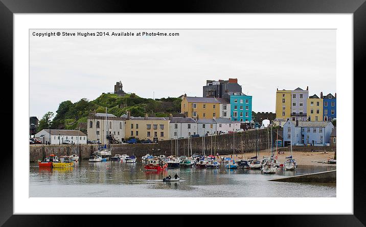 Tenby Harbour Pembrokeshire Wales Framed Mounted Print by Steve Hughes