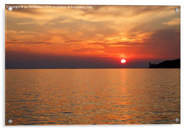 Sunset over Trieste Bay Acrylic by Ian Middleton