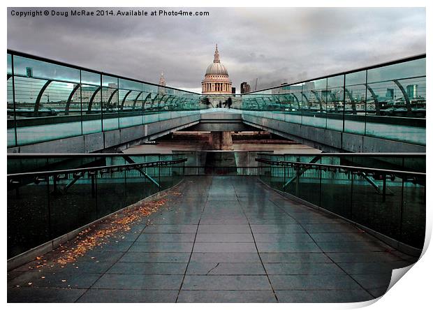 St Pauls from the Millennium Bridge Print by Doug McRae