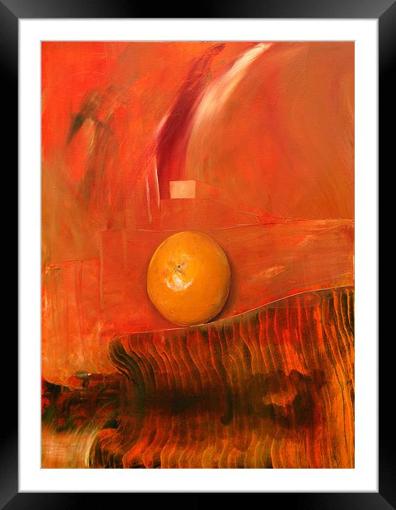 Oil Painting - Orange Framed Mounted Print by James Lavott
