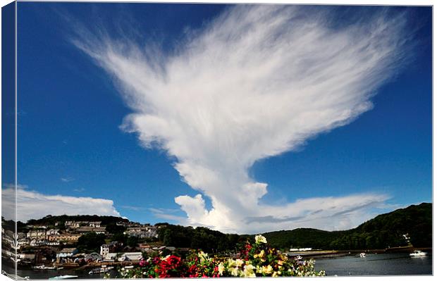 Large cloud over the River Looe Canvas Print by Rosie Spooner