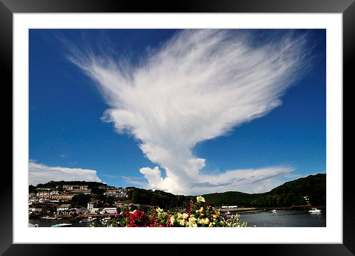 Large cloud over the River Looe Framed Mounted Print by Rosie Spooner