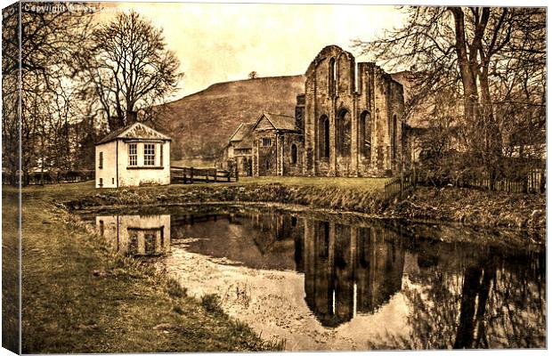 Valle Crucis Abbey, Vintage finish Canvas Print by Pete Lawless