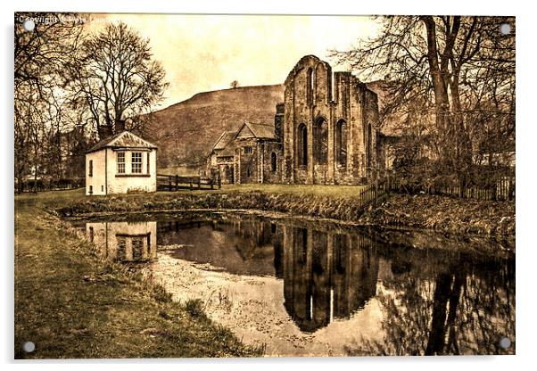 Valle Crucis Abbey, Vintage finish Acrylic by Pete Lawless
