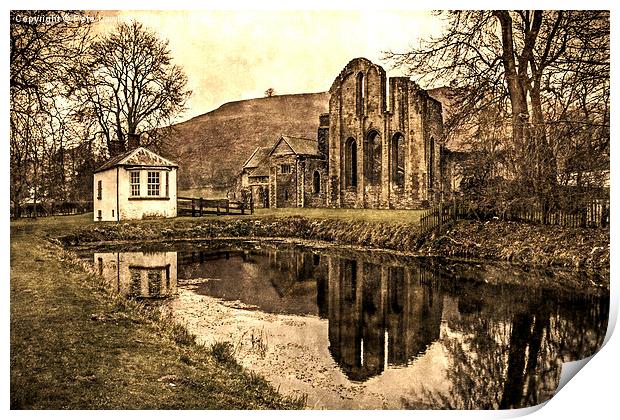 Valle Crucis Abbey, Vintage finish Print by Pete Lawless