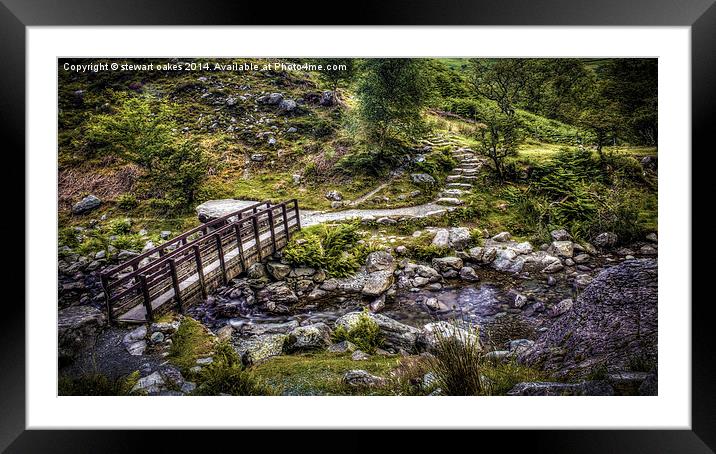 Path to Aber Falls 10 Framed Mounted Print by stewart oakes
