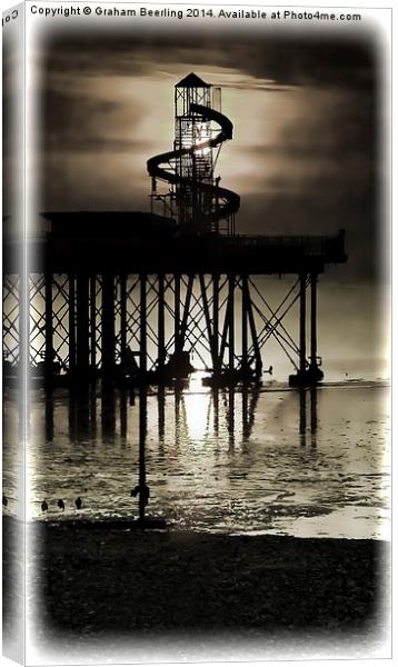 Ghostly Sunset at Herne Bay Canvas Print by Graham Beerling