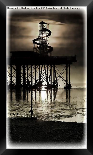Ghostly Sunset at Herne Bay Framed Print by Graham Beerling