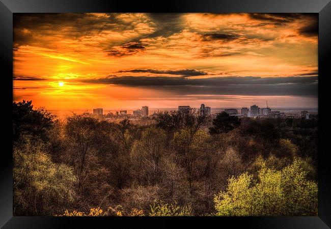 Sunset over Croydonia Framed Print by Mark Ashley