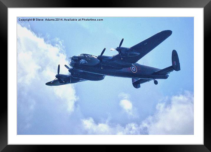 Lancaster Bomber Framed Mounted Print by Steve Adams