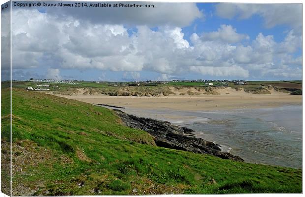 Crantock Bay Canvas Print by Diana Mower