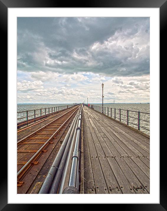 Southend Pier And Rail Framed Mounted Print by Clive Eariss