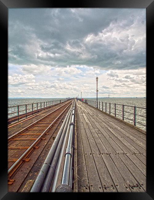 Southend Pier And Rail Framed Print by Clive Eariss