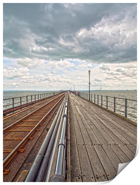 Southend Pier And Rail Print by Clive Eariss
