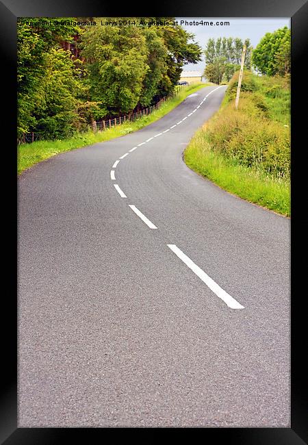Lovely  road  on summer day in Scotland Framed Print by Malgorzata Larys