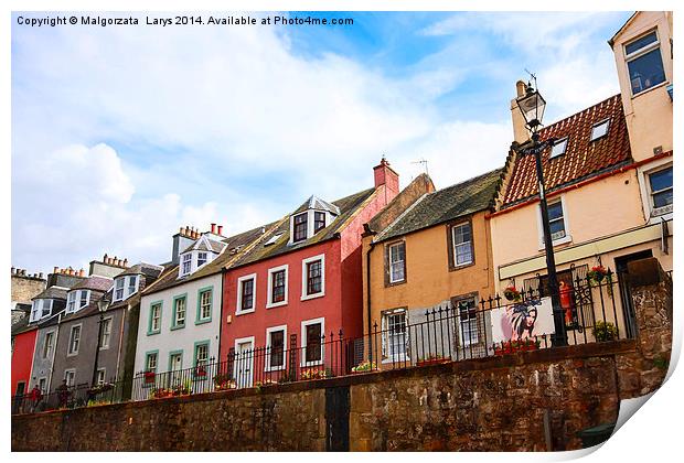 Old houses in Queensferry near Edinburgh, Scotland Print by Malgorzata Larys