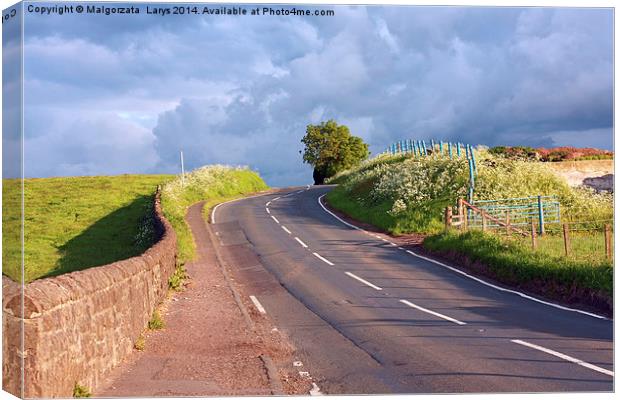 Beautiful Scottish road in the countryside Canvas Print by Malgorzata Larys