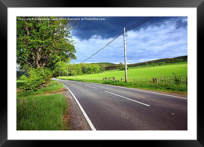 An empty road in the countryside of Scotland Framed Mounted Print by Malgorzata Larys