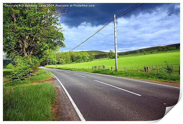 An empty road in the countryside of Scotland Print by Malgorzata Larys