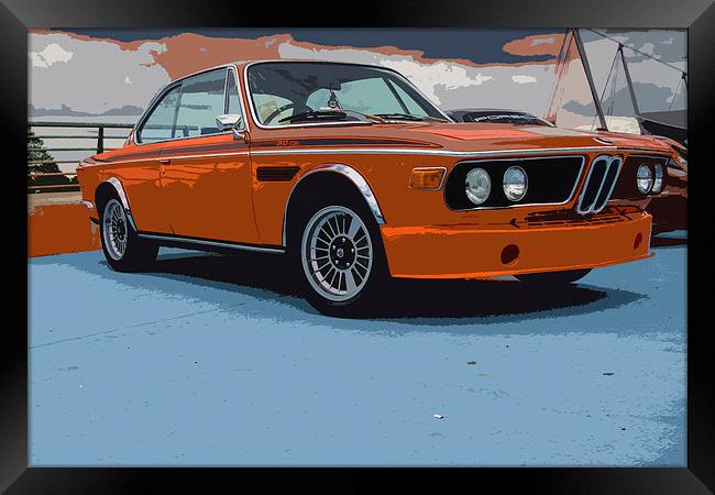 Pop-Art Classic BMW Framed Print by Chris Walker