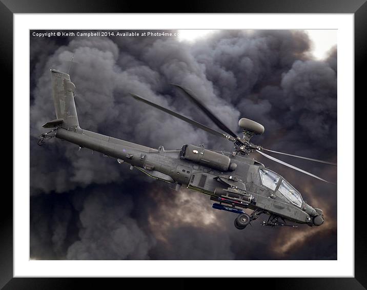 British Army AH-64 Apache Framed Mounted Print by Keith Campbell
