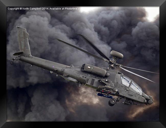 British Army AH-64 Apache Framed Print by Keith Campbell