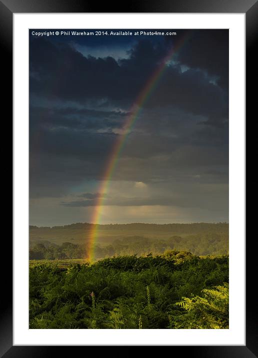 Rainbow at Mogshade Framed Mounted Print by Phil Wareham