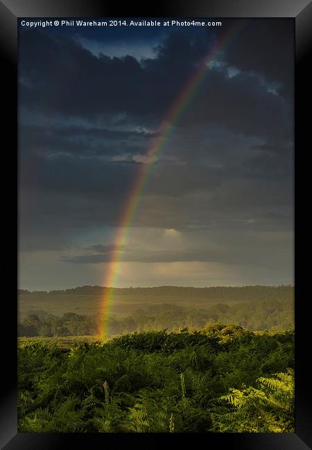 Rainbow at Mogshade Framed Print by Phil Wareham