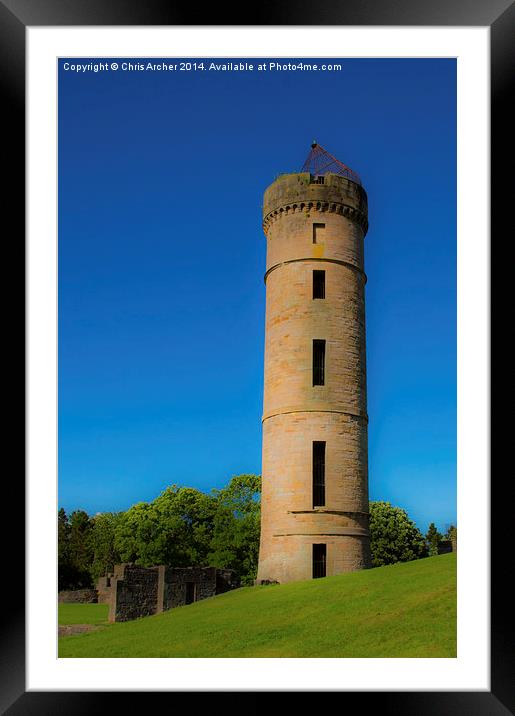 Hazy Eglinton Castle Tower Framed Mounted Print by Chris Archer