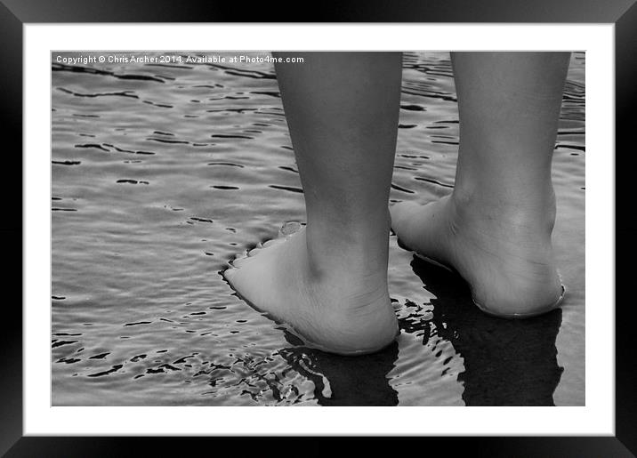 Toe Dipping Framed Mounted Print by Chris Archer