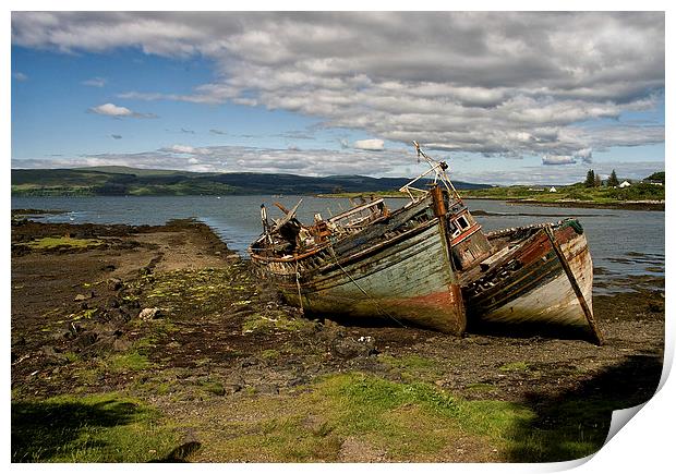 Old Boats Salen, Isle of Mull Print by Jacqi Elmslie