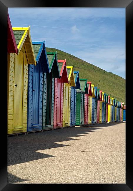 Whitby Beach Huts Framed Print by Stephen Taylor