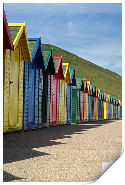 Whitby Beach Huts Print by Stephen Taylor