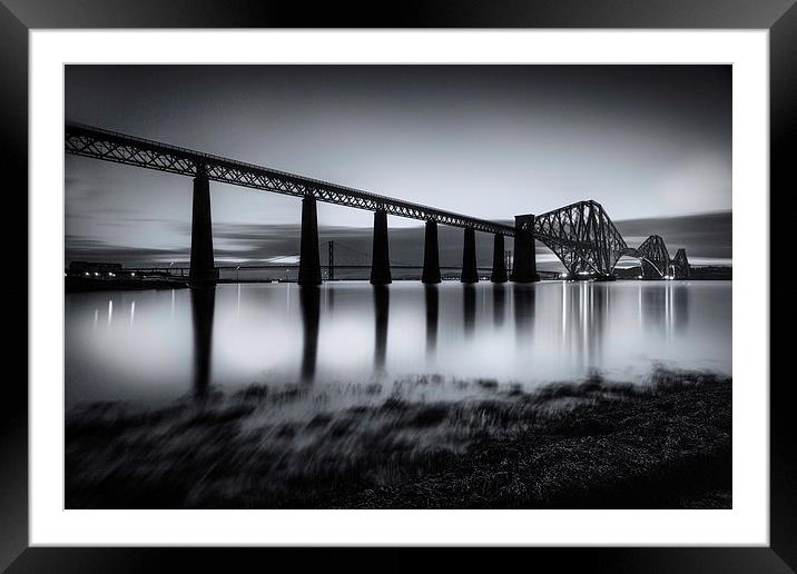 Forth Bridge B&W Framed Mounted Print by Kevin Ainslie