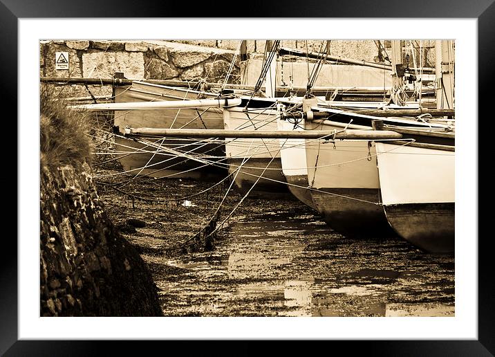 Oyster Boats Laid up at Mylor Framed Mounted Print by Admin Test account