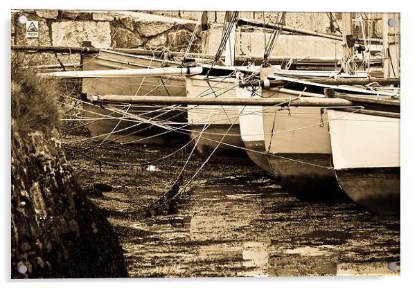 Oyster Boats Laid up at Mylor Acrylic by Admin Test account