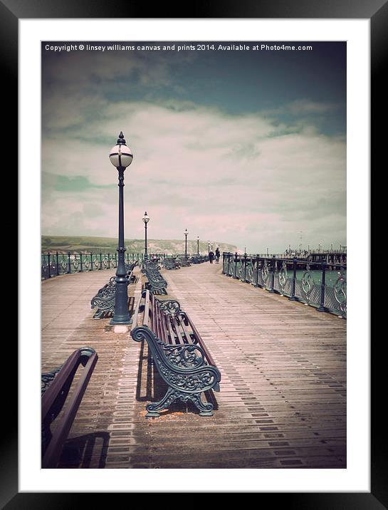 Seaside Swanage Pier Framed Mounted Print by Linsey Williams