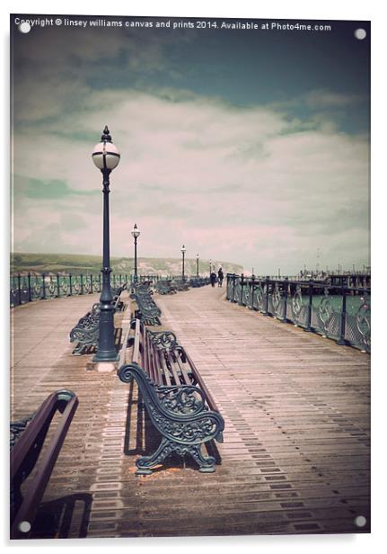 Seaside Swanage Pier Acrylic by Linsey Williams
