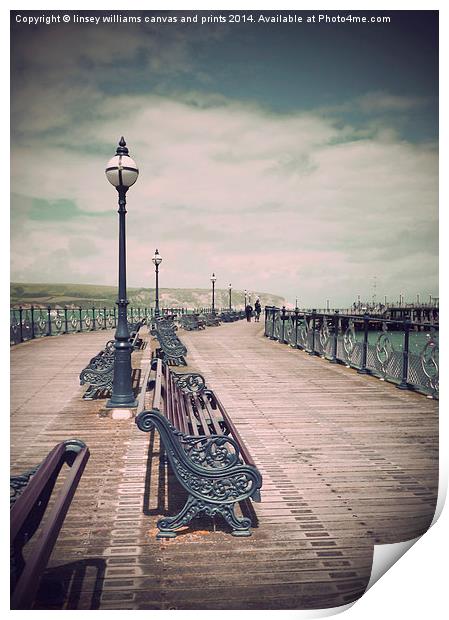 Seaside Swanage Pier Print by Linsey Williams