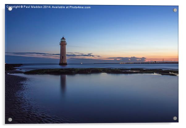 New Brighton Lighthouse Morning Acrylic by Paul Madden