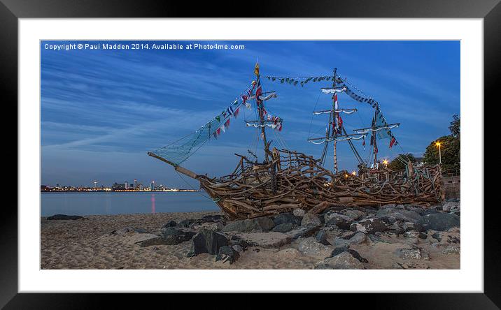 Black Pearl Pirate Ship Framed Mounted Print by Paul Madden