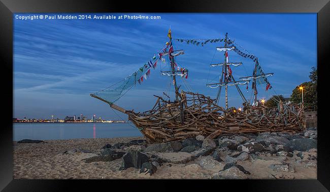Black Pearl Pirate Ship Framed Print by Paul Madden