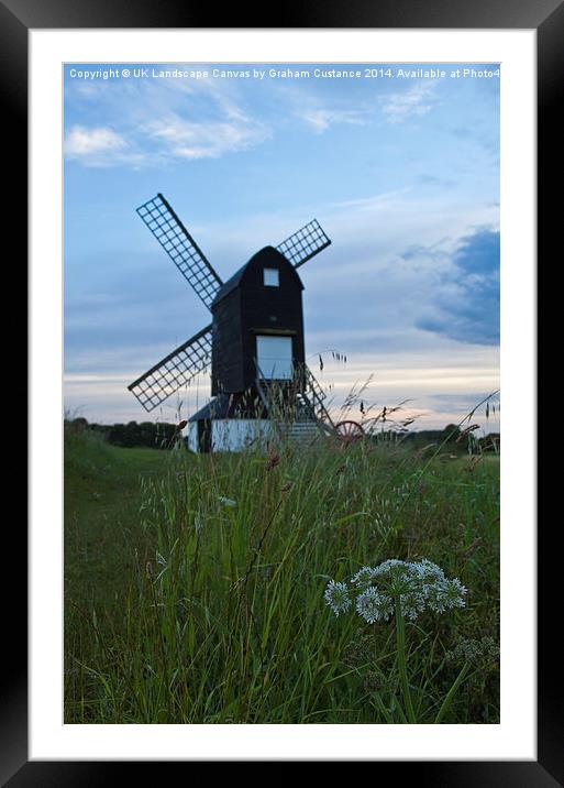 Pitstone Windmill Framed Mounted Print by Graham Custance