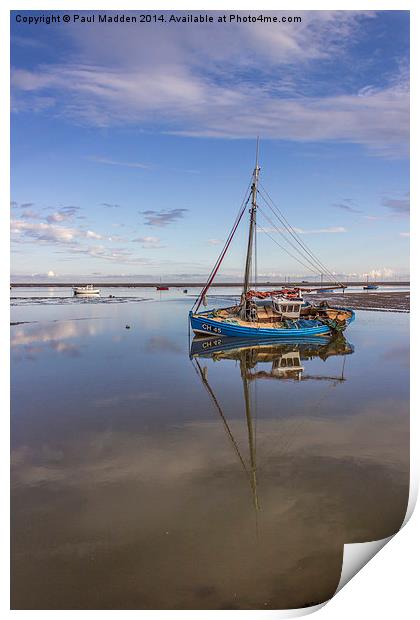 Boat on the waterfront Print by Paul Madden