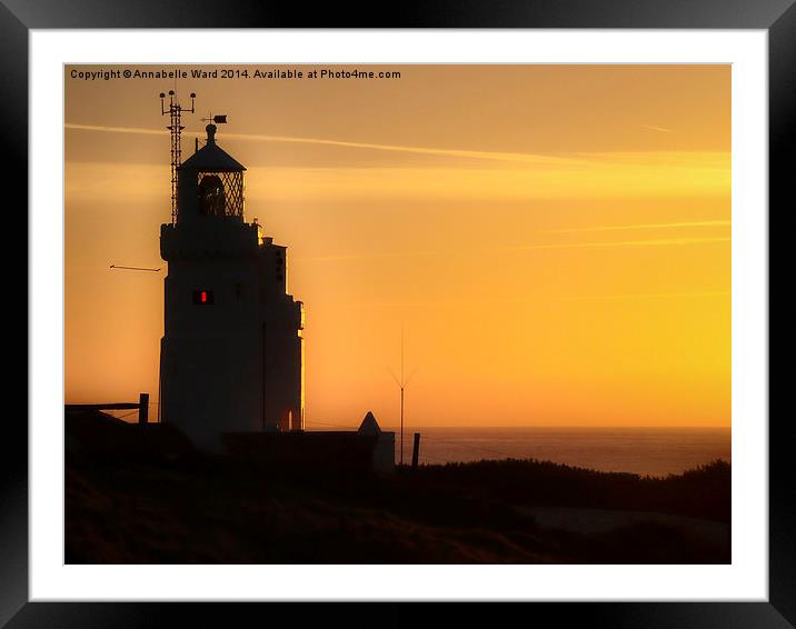 St.Catherines Lighthouse at Dawn Framed Mounted Print by Annabelle Ward