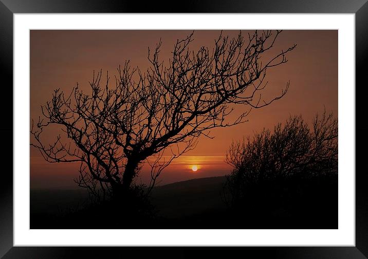 Sunset over The Ridgeway Framed Mounted Print by Mandy Llewellyn