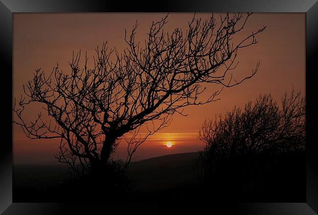 Sunset over The Ridgeway Framed Print by Mandy Llewellyn