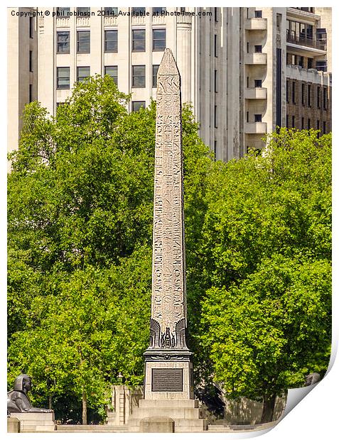 Cleopatras Needle Print by Phil Robinson