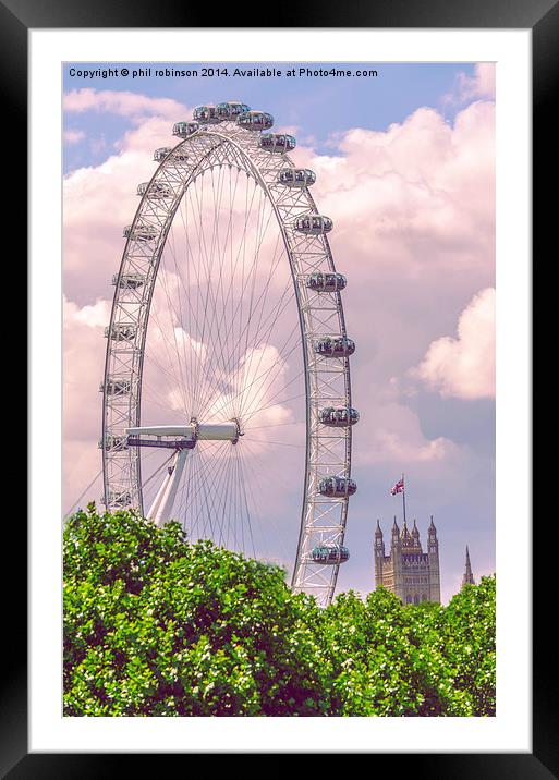 London Eye Framed Mounted Print by Phil Robinson