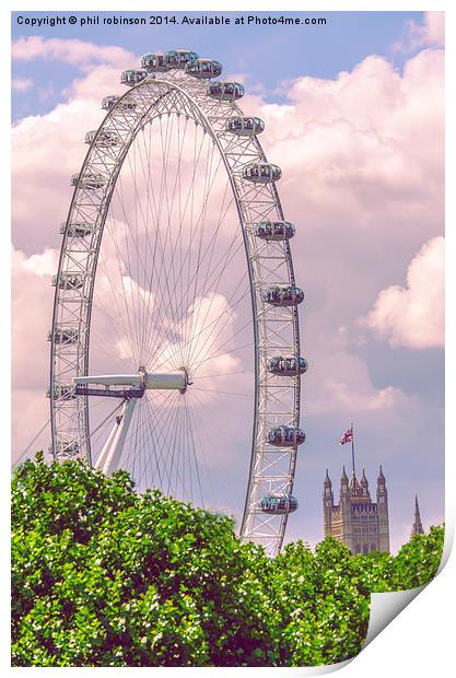 London Eye Print by Phil Robinson